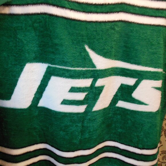 blanket New York Jets Biederlack of America soft heavy kelly green and white